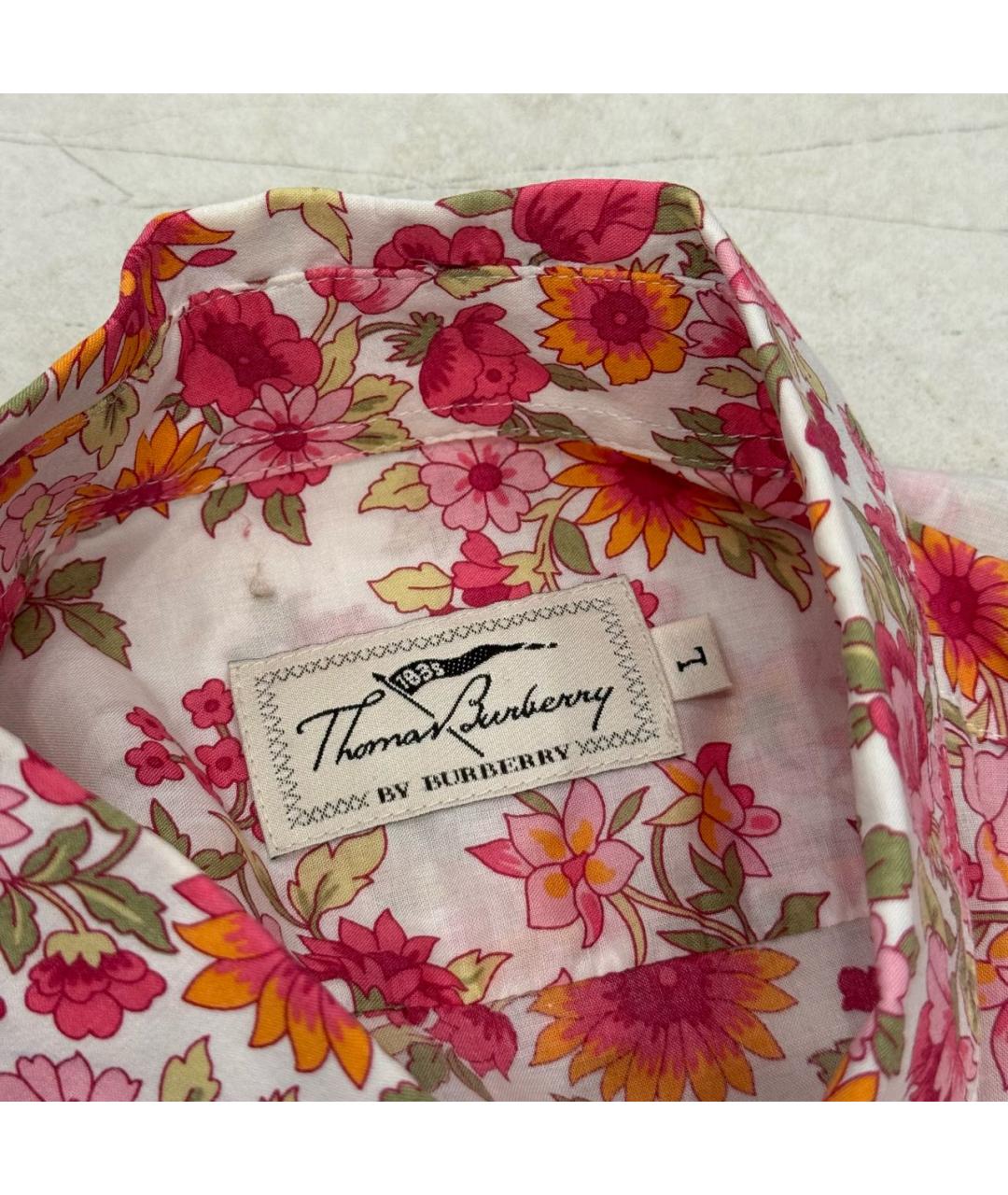 BURBERRY Розовая шелковая классическая рубашка, фото 3