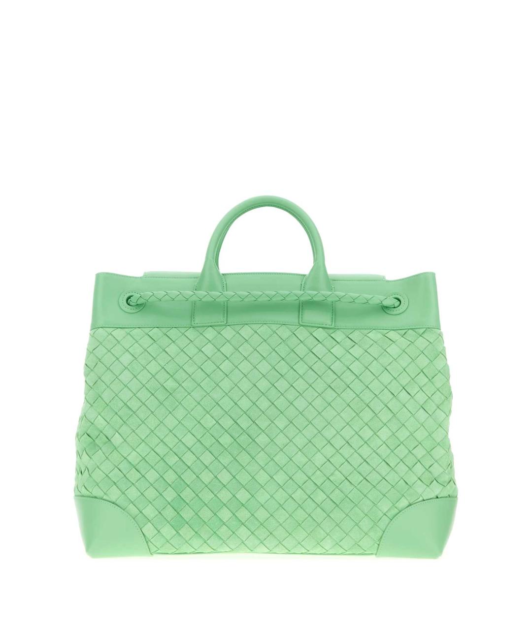 BOTTEGA VENETA Зеленая кожаная сумка тоут, фото 3