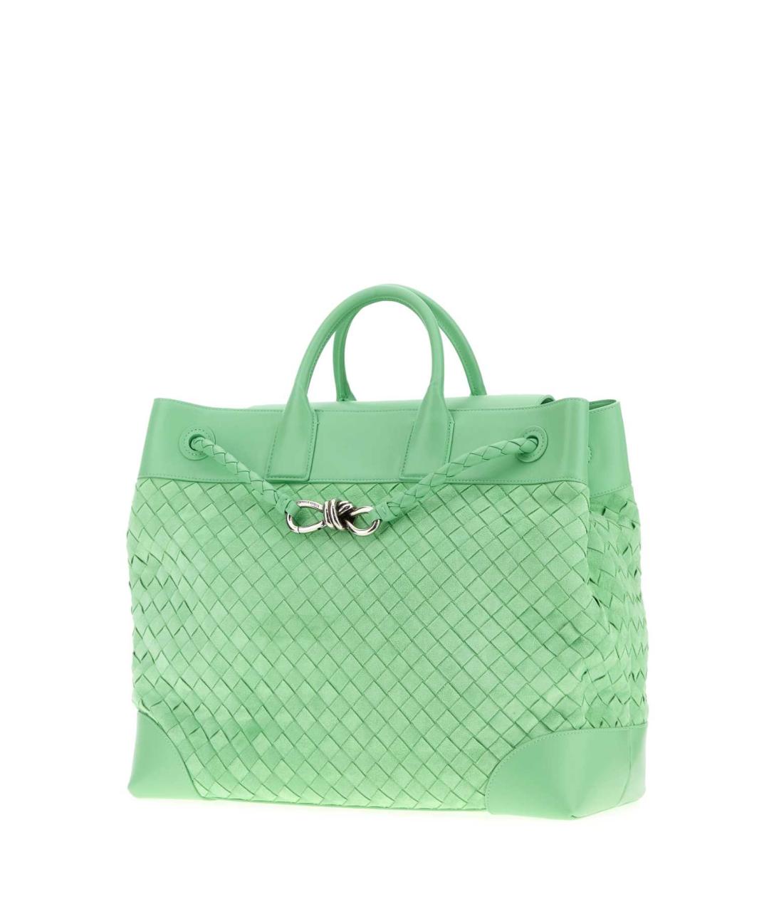 BOTTEGA VENETA Зеленая кожаная сумка тоут, фото 2