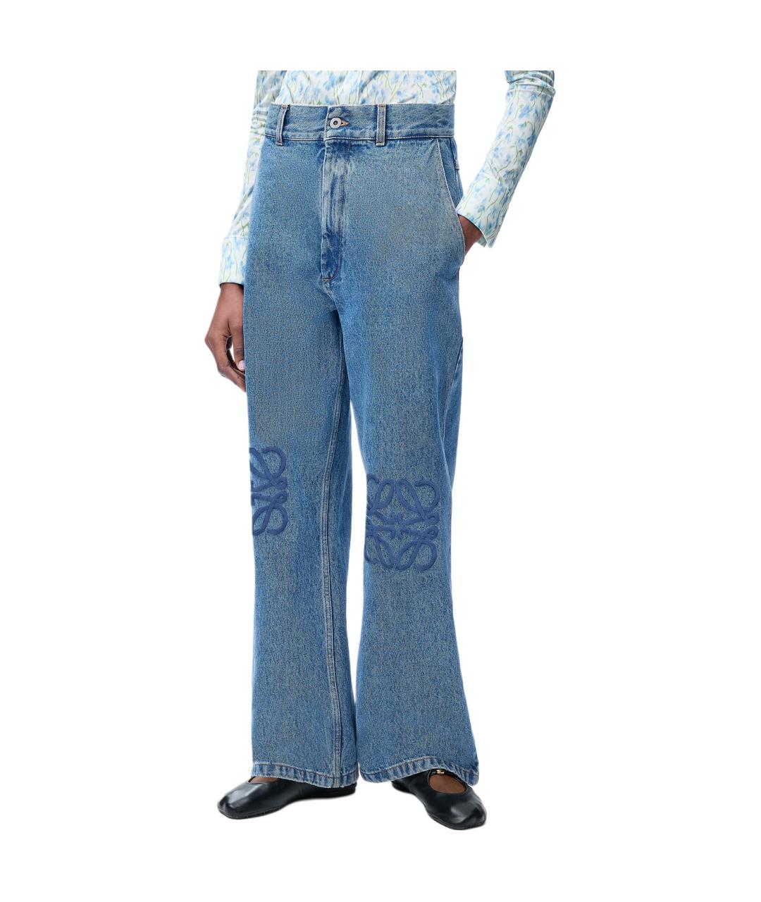 LOEWE Синие хлопковые прямые джинсы, фото 2