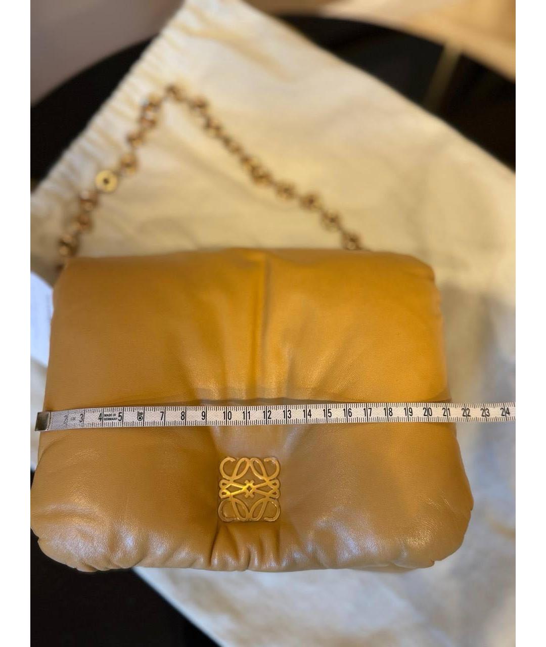 LOEWE Горчичная кожаная сумка через плечо, фото 4