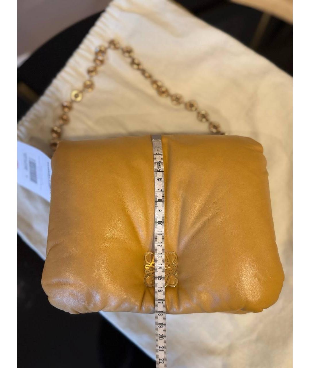 LOEWE Горчичная кожаная сумка через плечо, фото 5