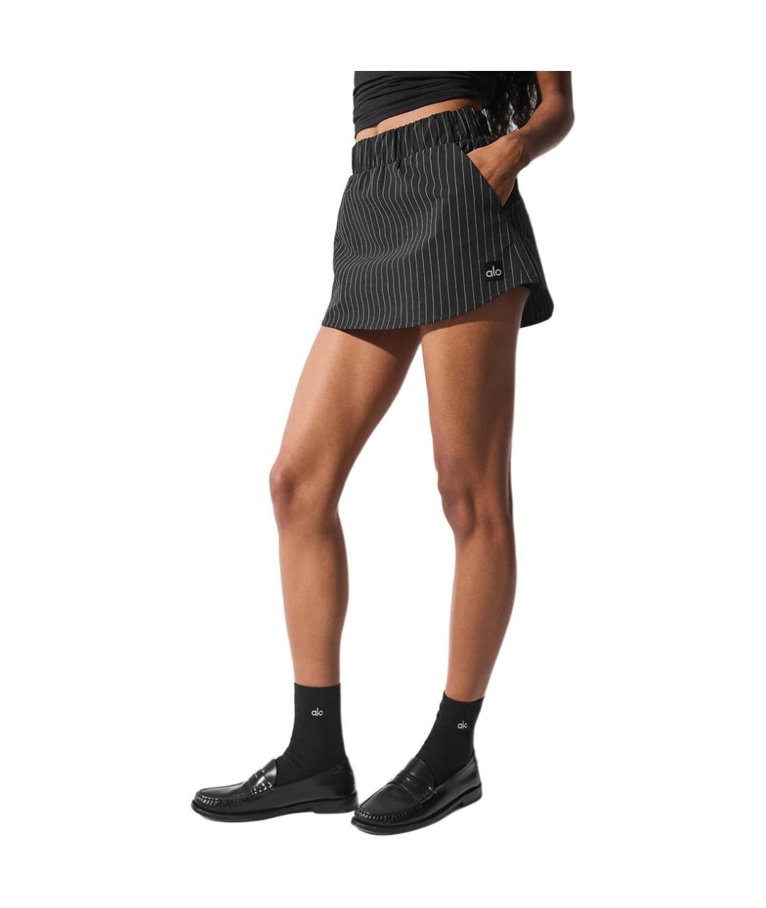 ALO YOGA Черная юбка-шорты, фото 3