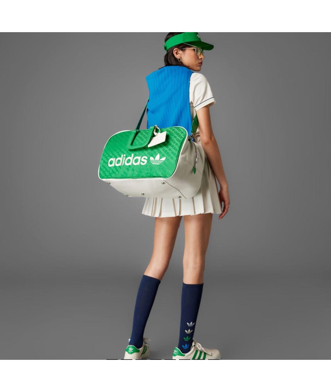 ADIDAS Зеленая дорожная/спортивная сумка из искусственной кожи, фото 8