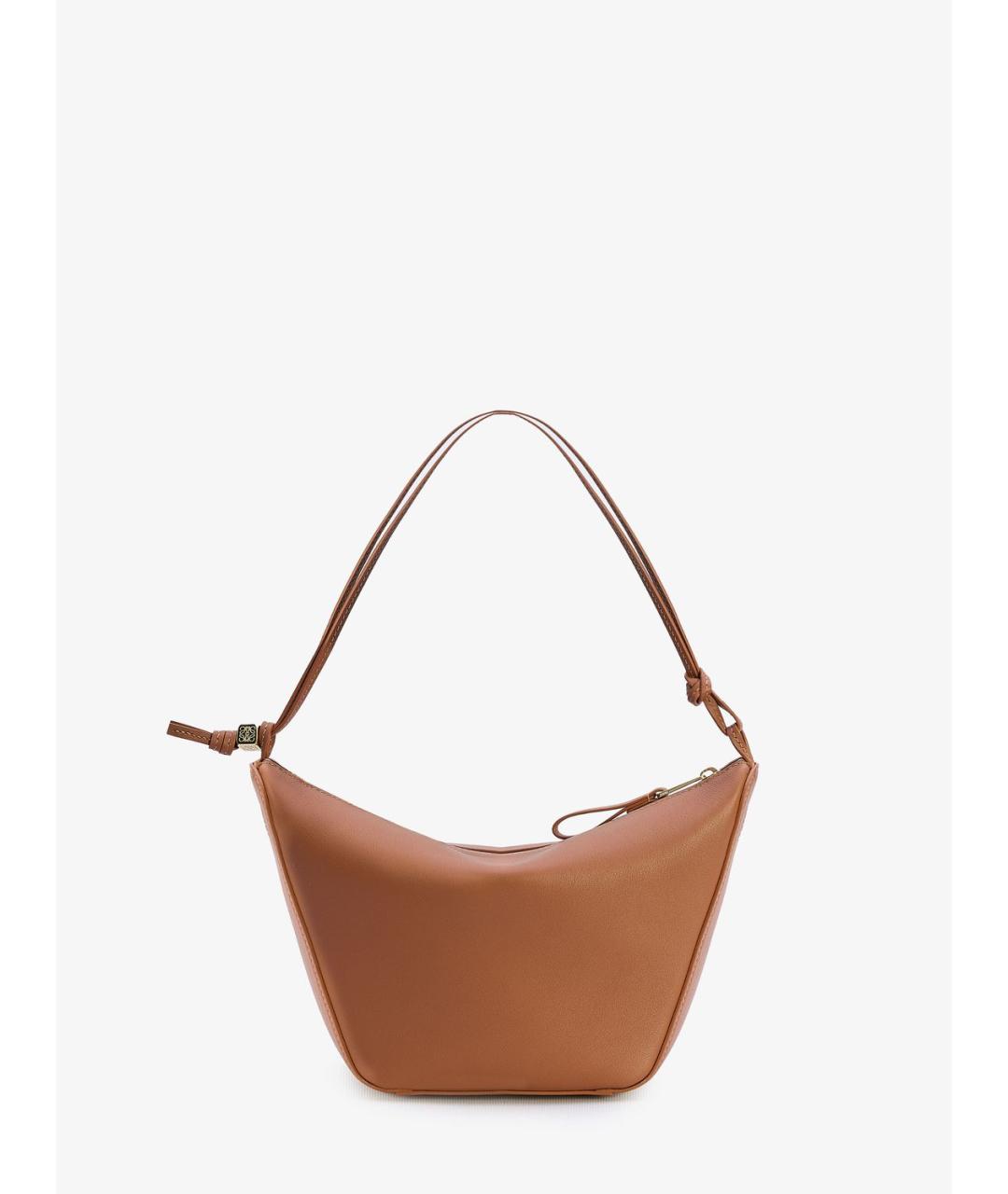 LOEWE Бежевая кожаная сумка через плечо, фото 4