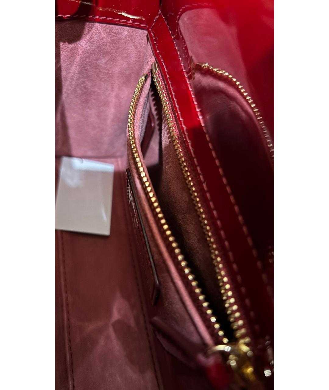 CHRISTIAN DIOR Красная сумка с короткими ручками из лакированной кожи, фото 7