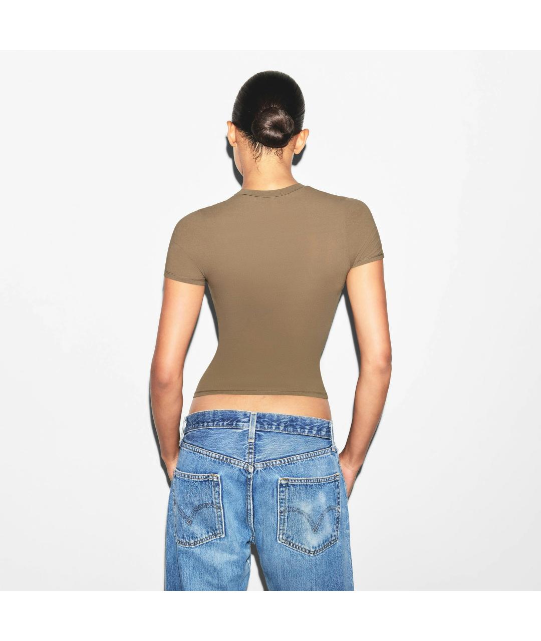 SKIMS Коричневая футболка, фото 4