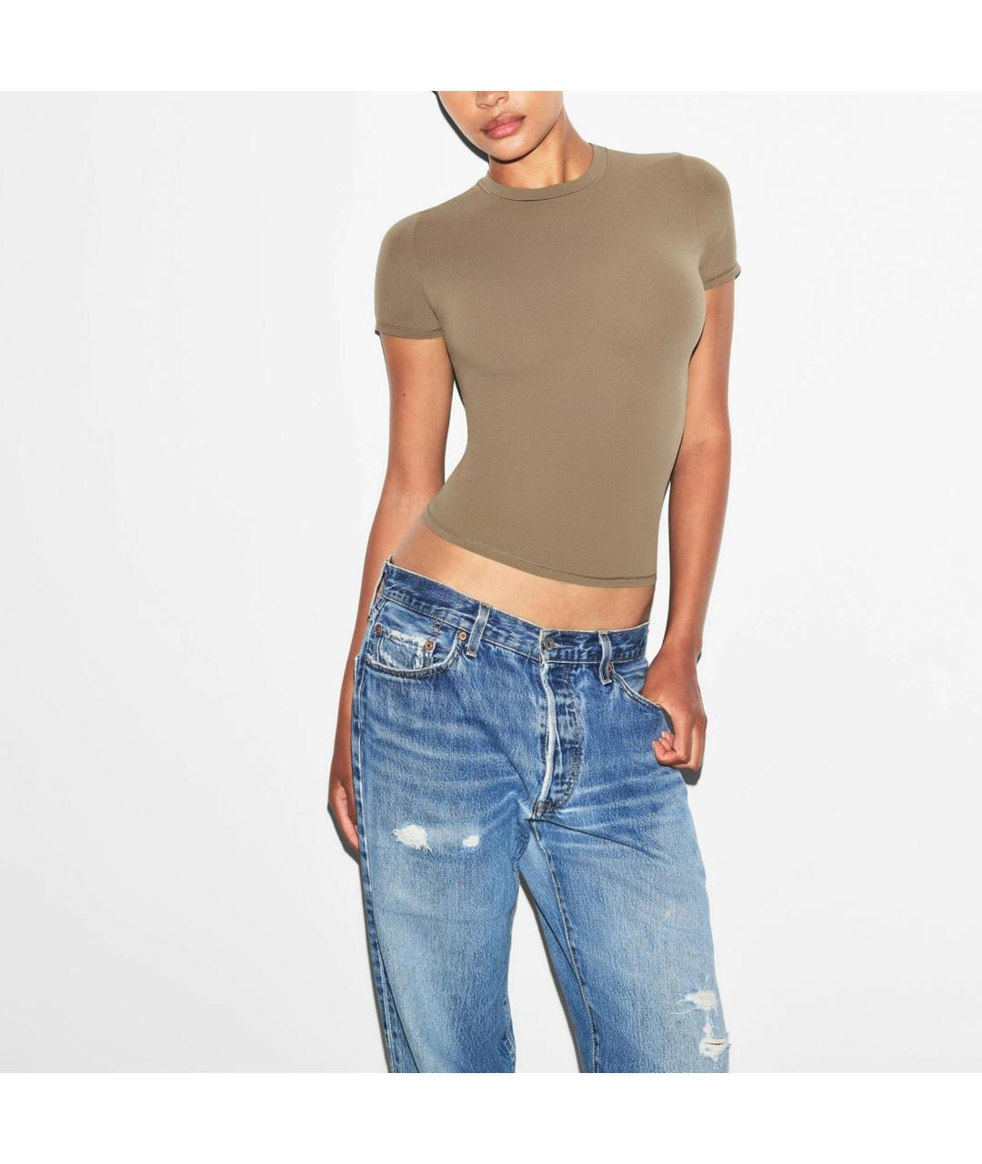 SKIMS Коричневая футболка, фото 3