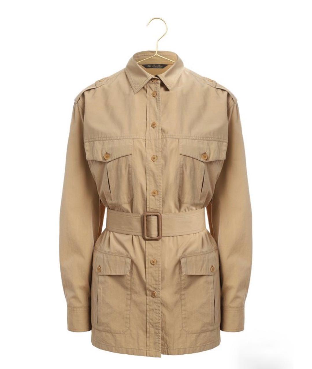 LORO PIANA Бежевая хлопковая рубашка, фото 5