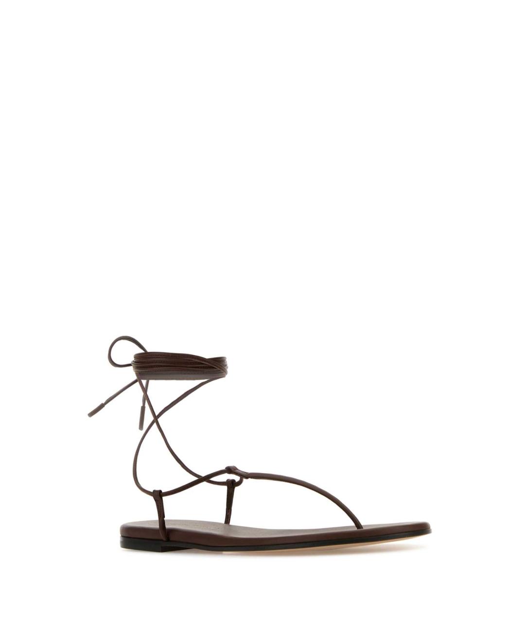 GIANVITO ROSSI Коричневые кожаные босоножки, фото 2