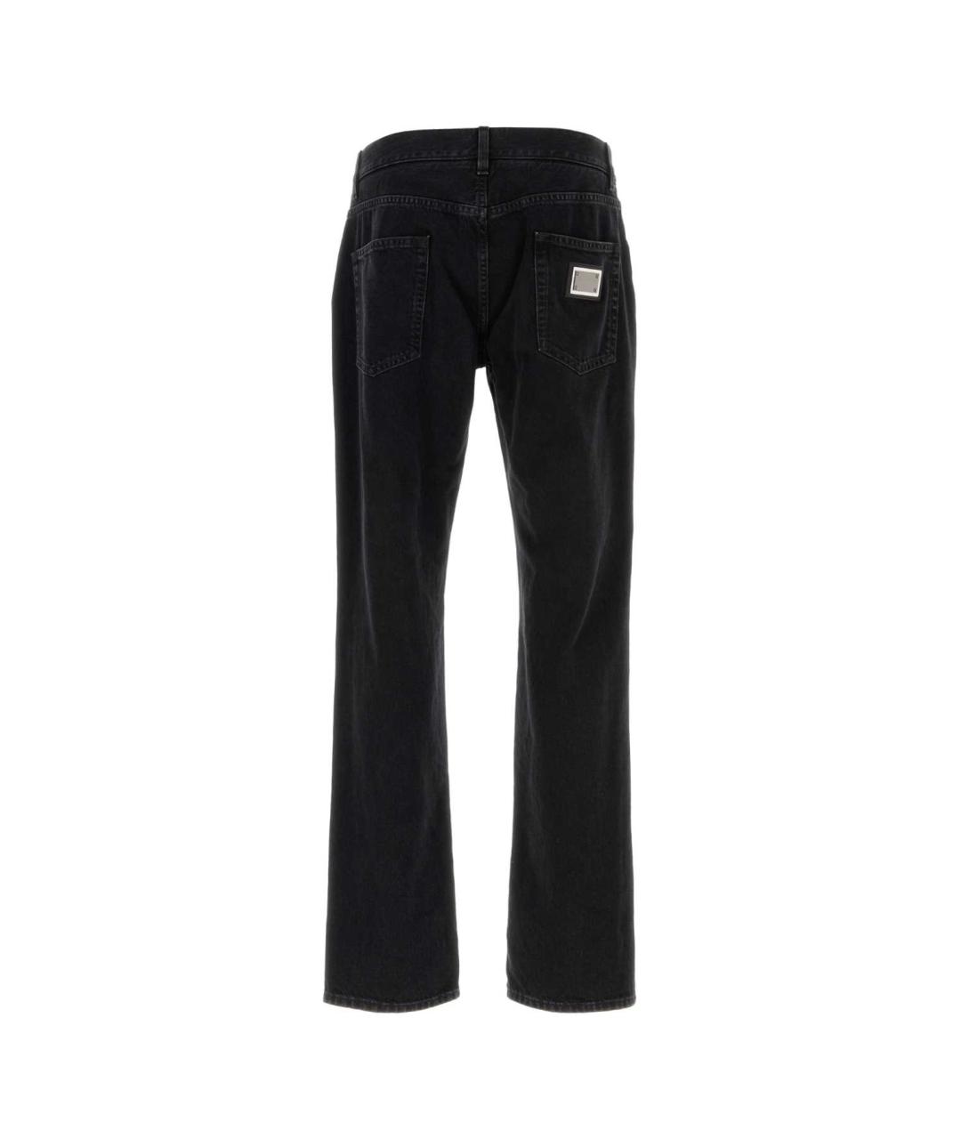 DOLCE&GABBANA Черные хлопковые прямые джинсы, фото 2