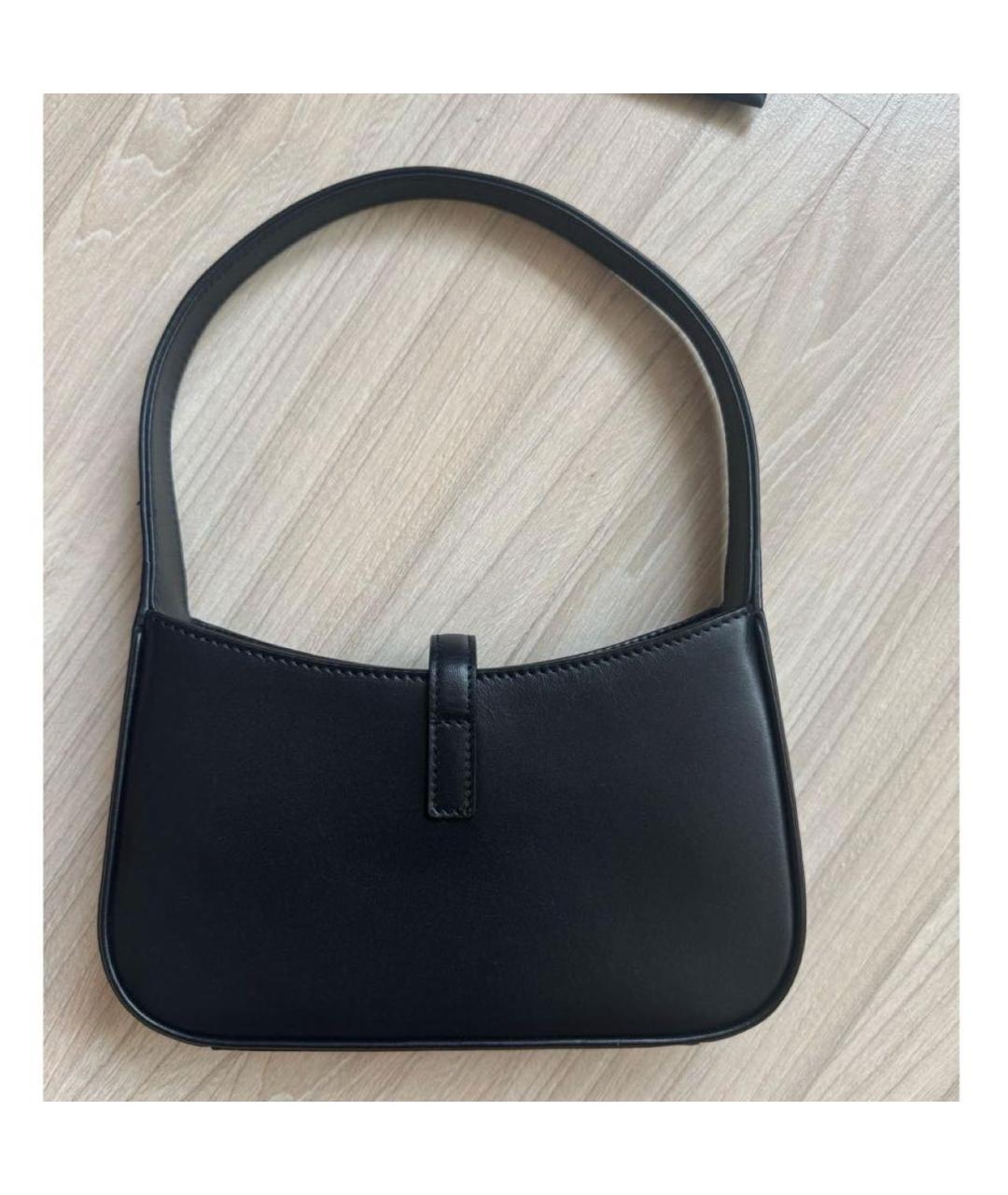 SAINT LAURENT Черная кожаная сумка с короткими ручками, фото 2