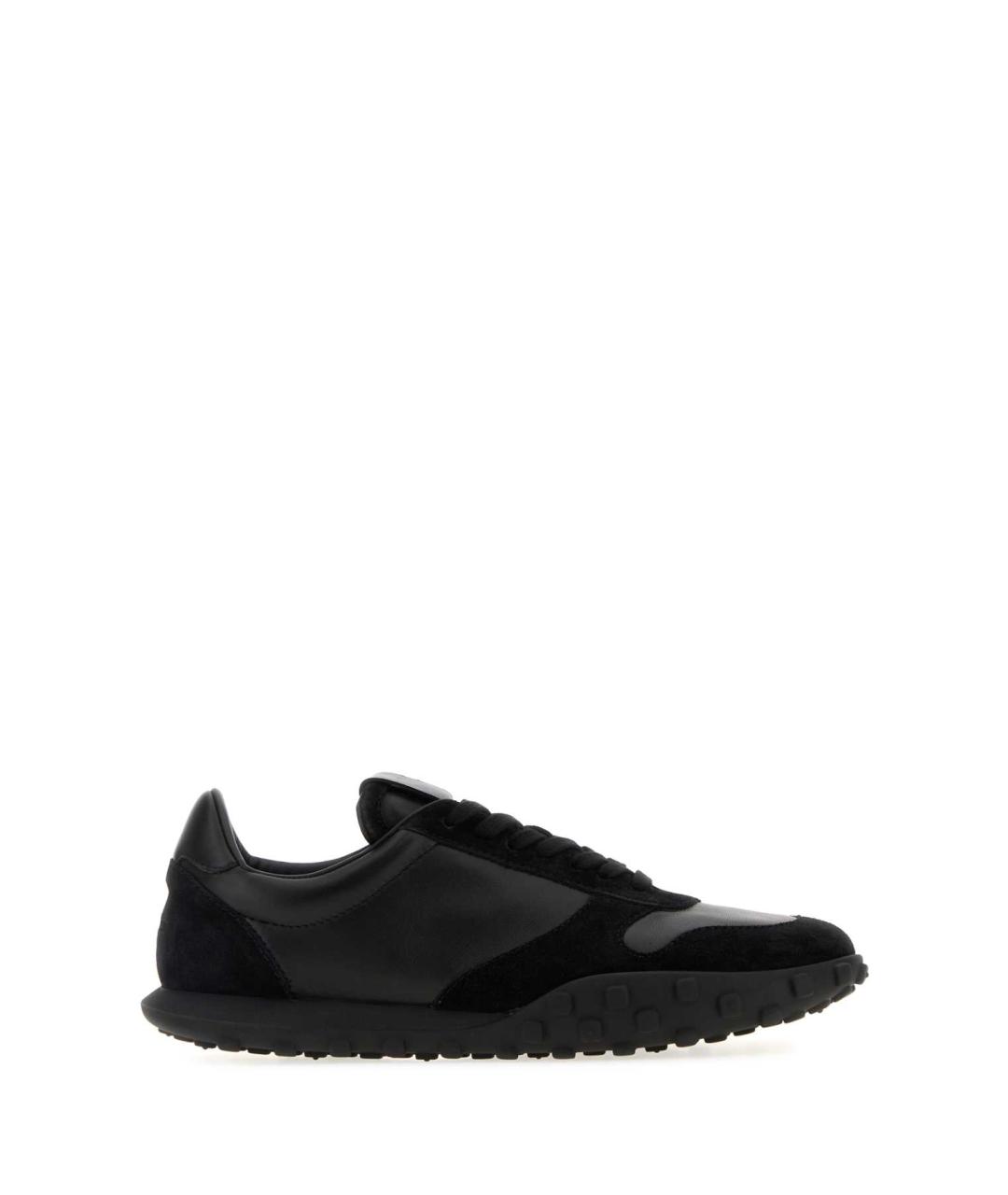 JIL SANDER Черные кожаные низкие кроссовки / кеды, фото 1