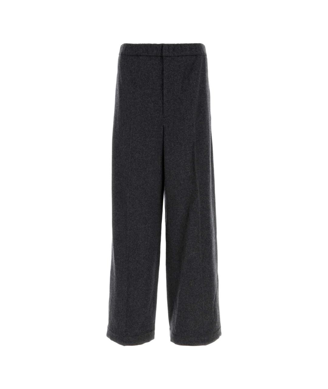 JIL SANDER Антрацитовые шерстяные повседневные брюки, фото 1