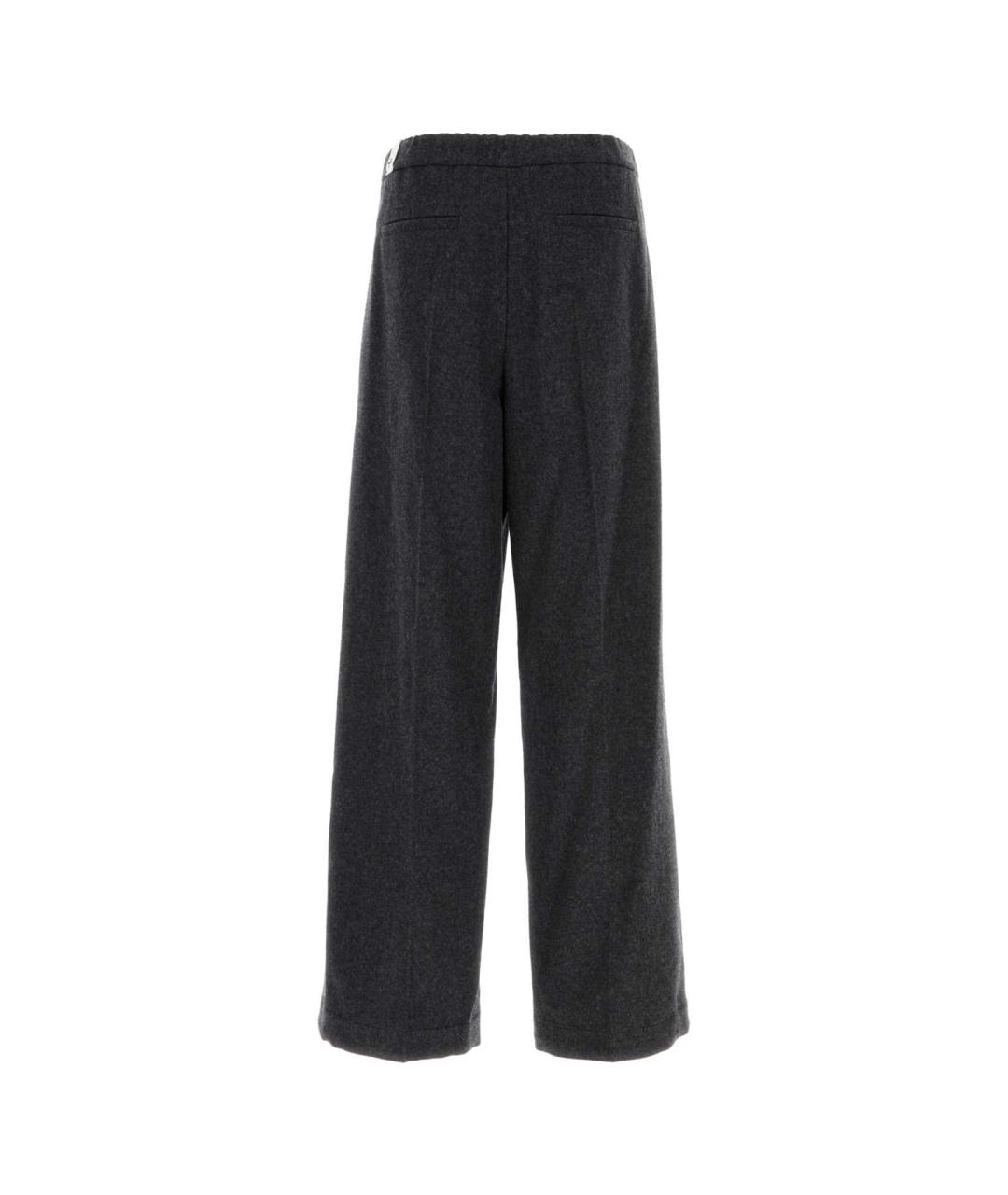 JIL SANDER Антрацитовые шерстяные повседневные брюки, фото 2