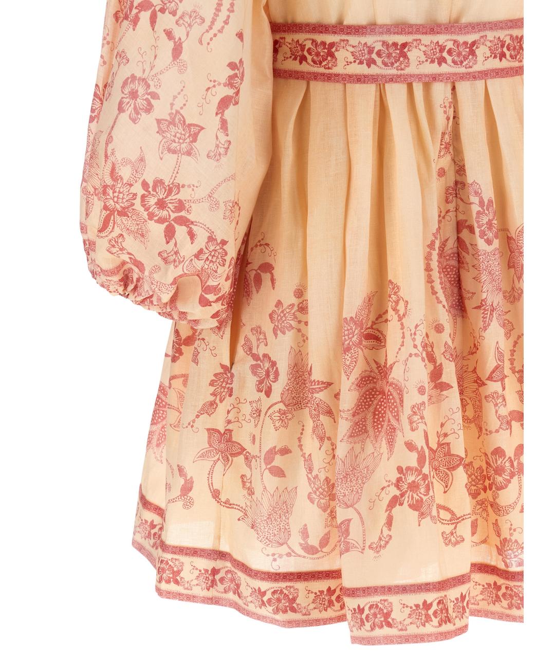 ZIMMERMANN Розовое льняное платье, фото 4