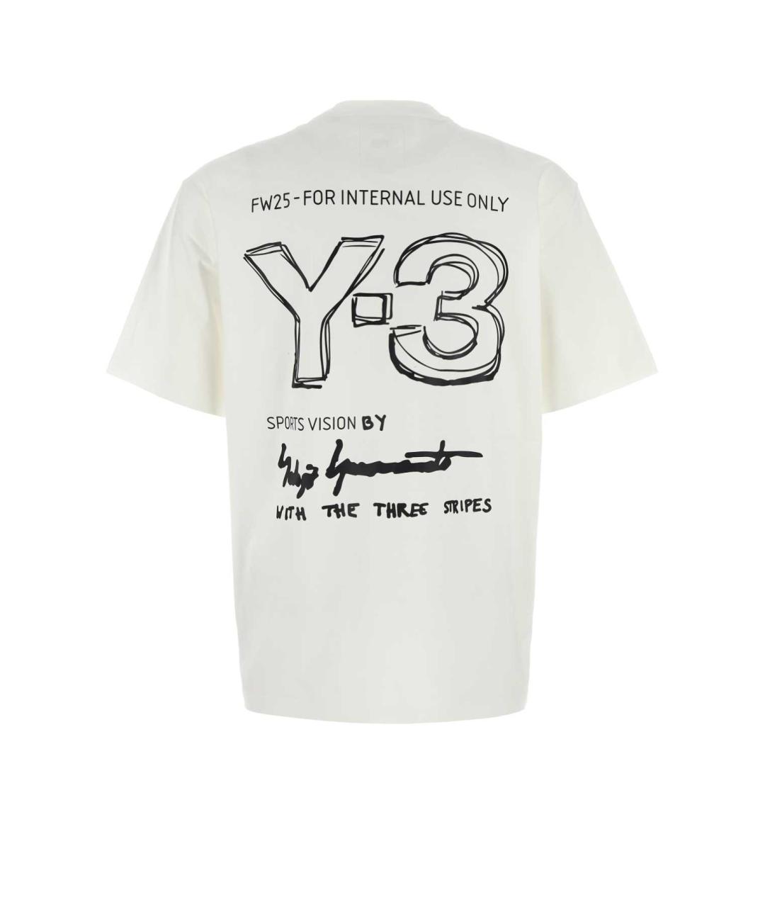 Y-3 Белая хлопковая футболка, фото 2