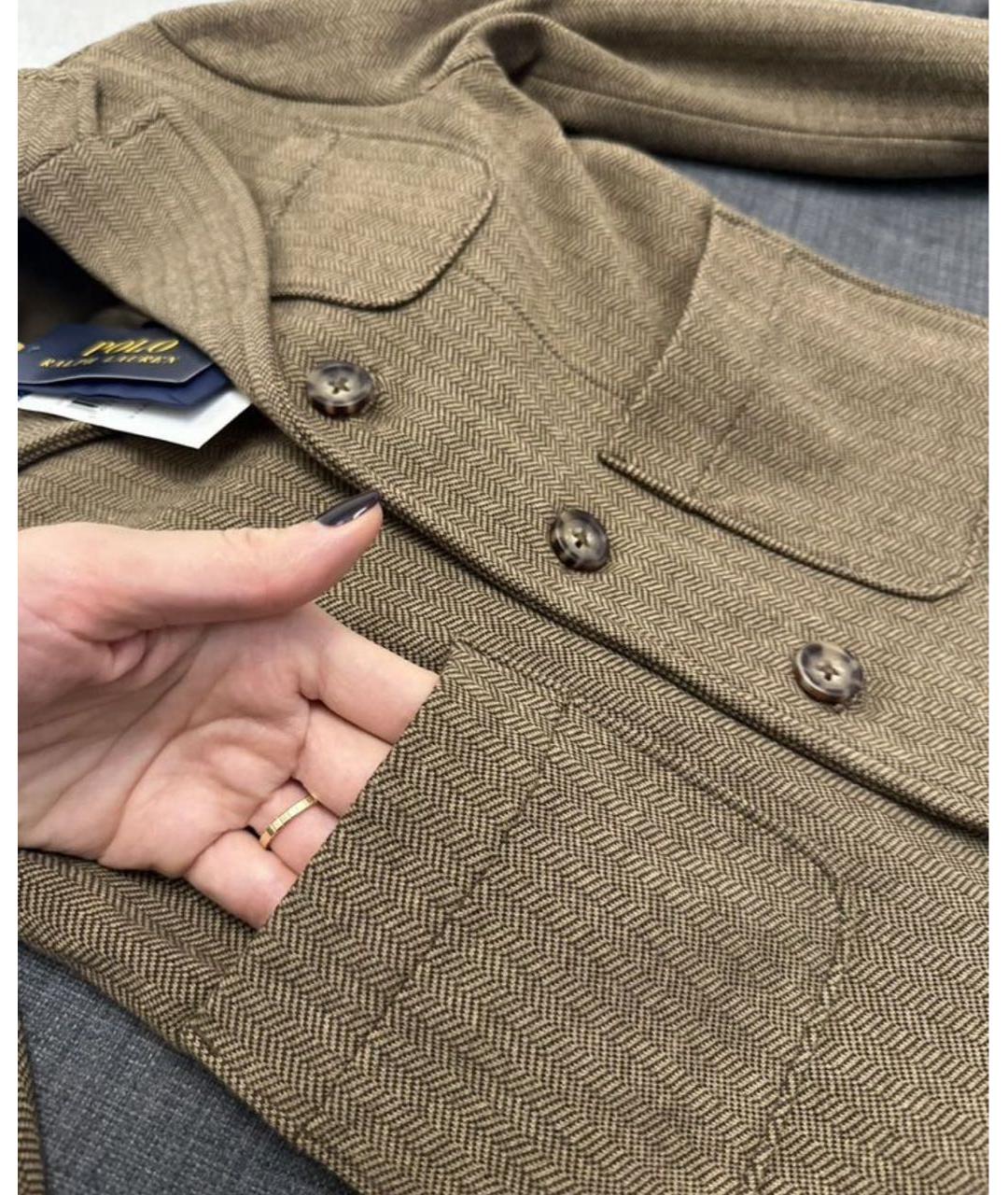 POLO RALPH LAUREN Коричневый хлопковый жакет / жилет, фото 6