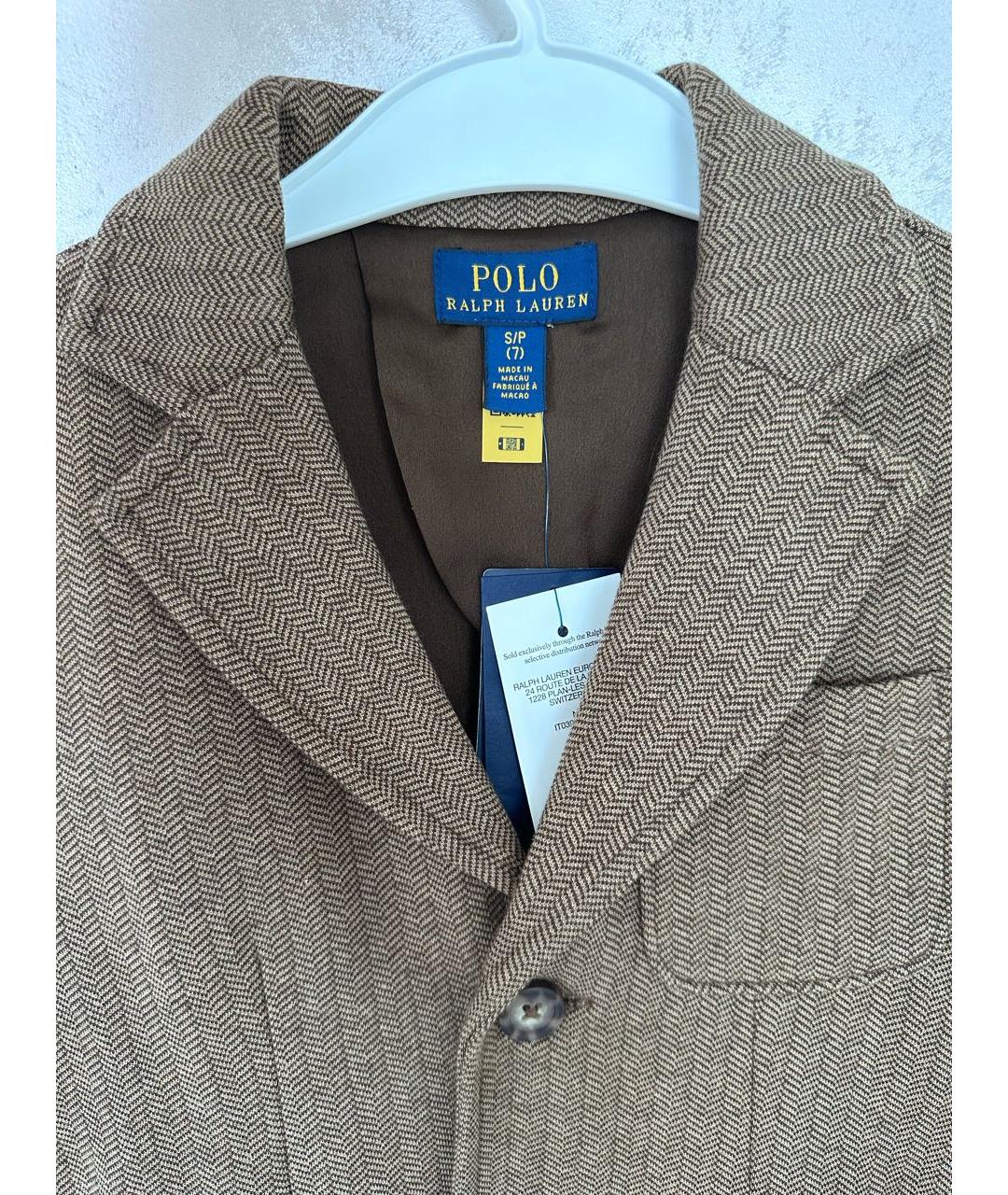 POLO RALPH LAUREN Коричневый хлопковый жакет / жилет, фото 3