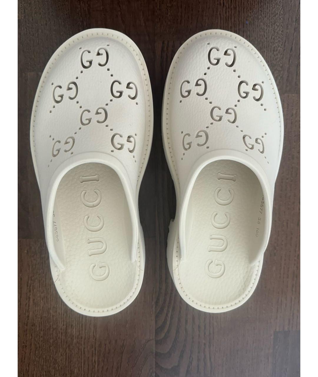 GUCCI Белые сабо, фото 3