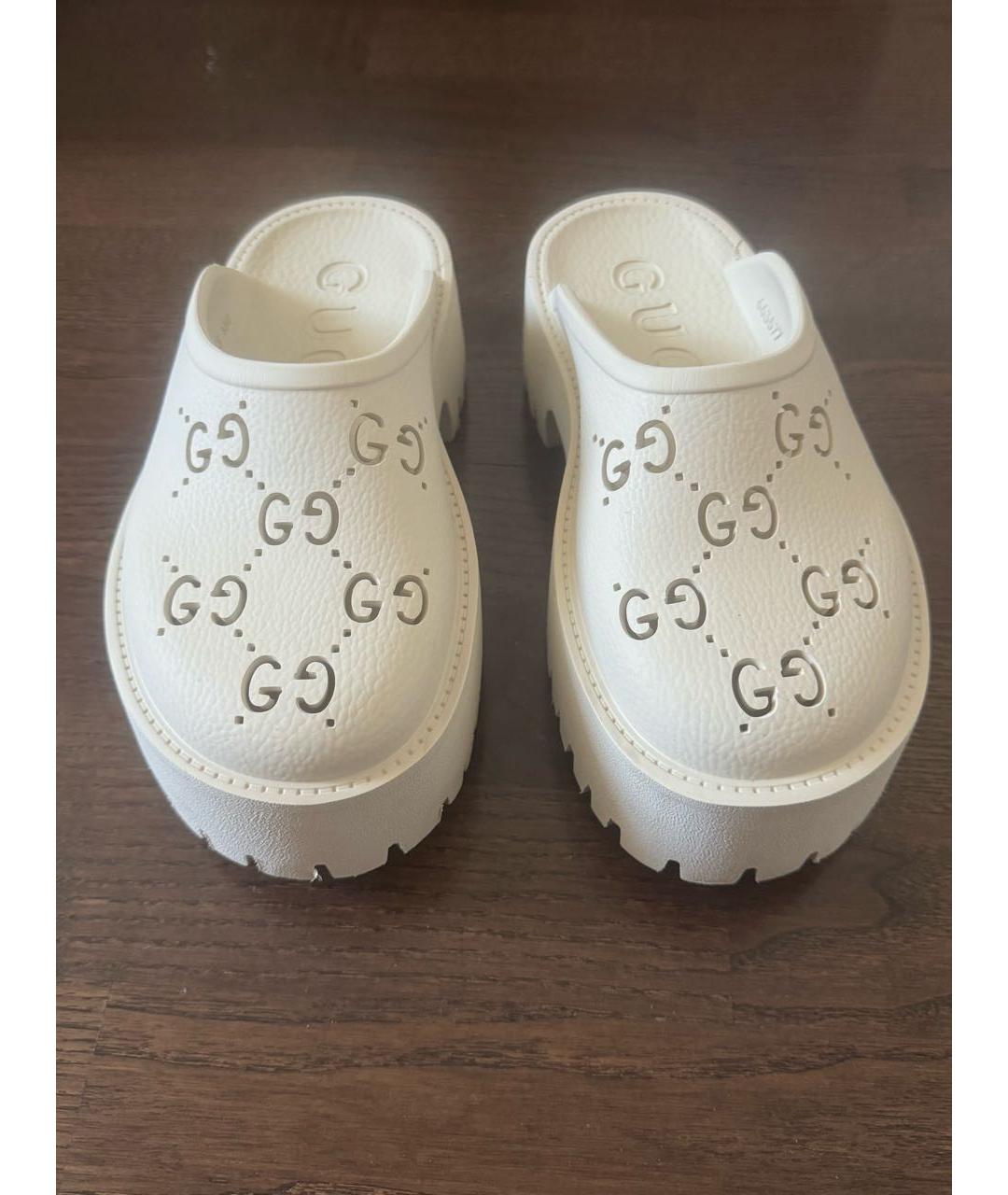 GUCCI Белые сабо, фото 2