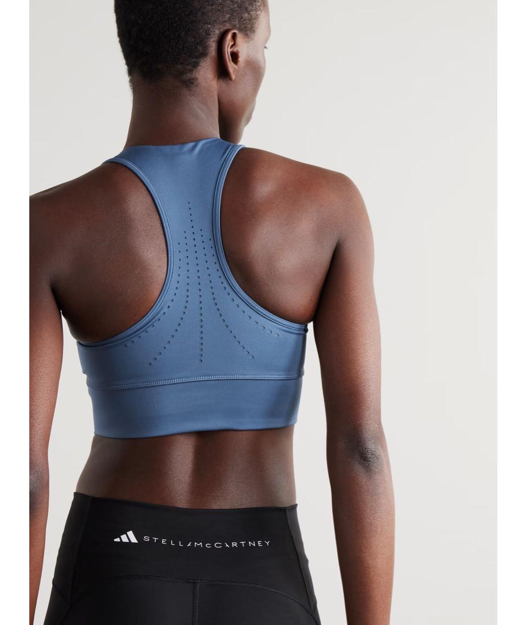 ADIDAS BY STELLA MCCARTNEY Синяя полиэстеровая майка, фото 2