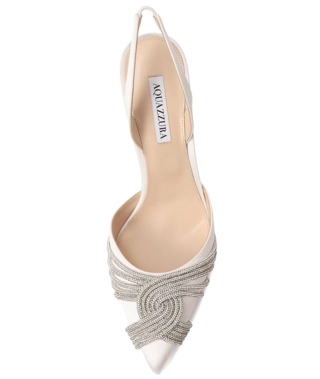 AQUAZZURA Белые текстильные туфли, фото 4