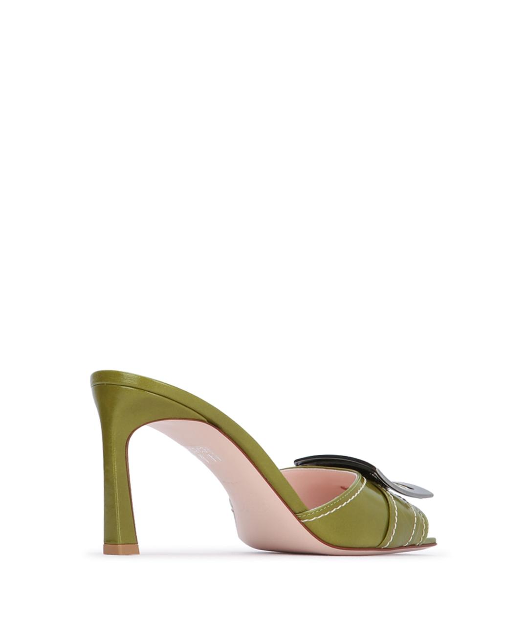 ROGER VIVIER Зеленые кожаные босоножки, фото 3