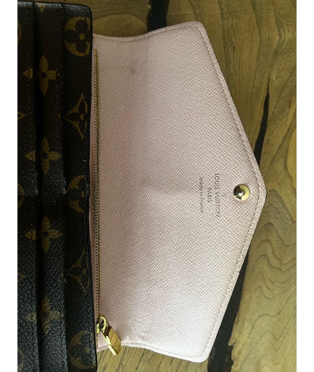 LOUIS VUITTON Коричневый кошелек, фото 5