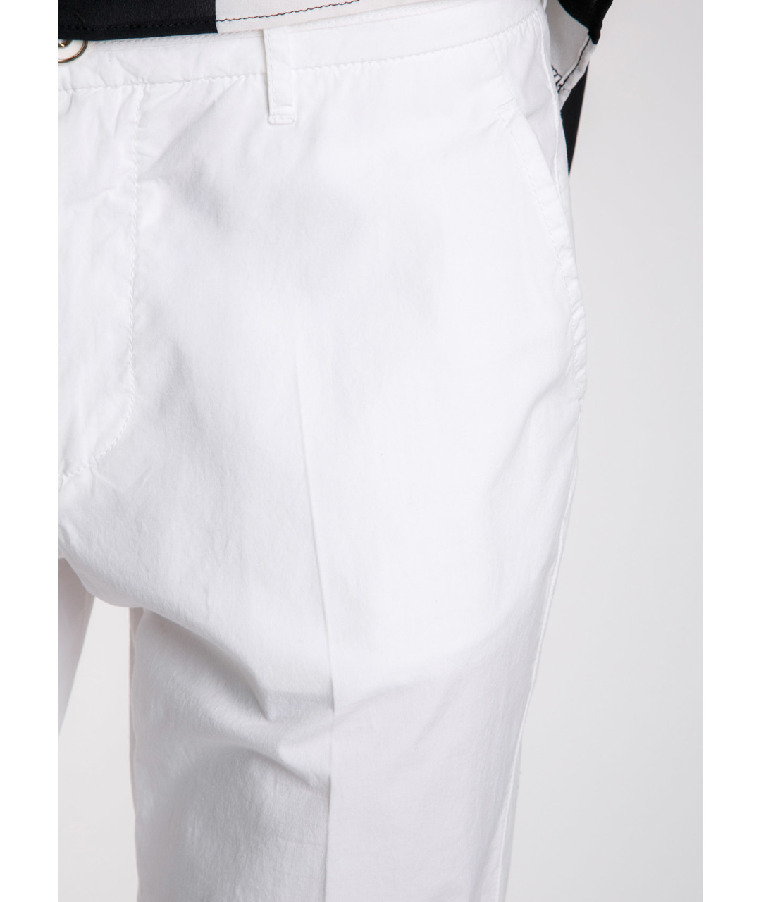 LES COPAINS Белые хлопковые брюки широкие, фото 4