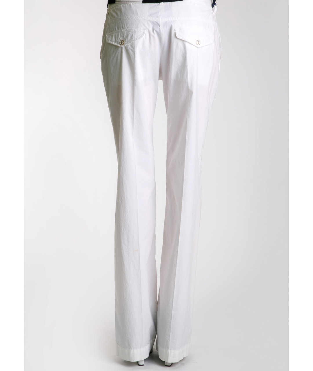 LES COPAINS Белые хлопковые брюки широкие, фото 2