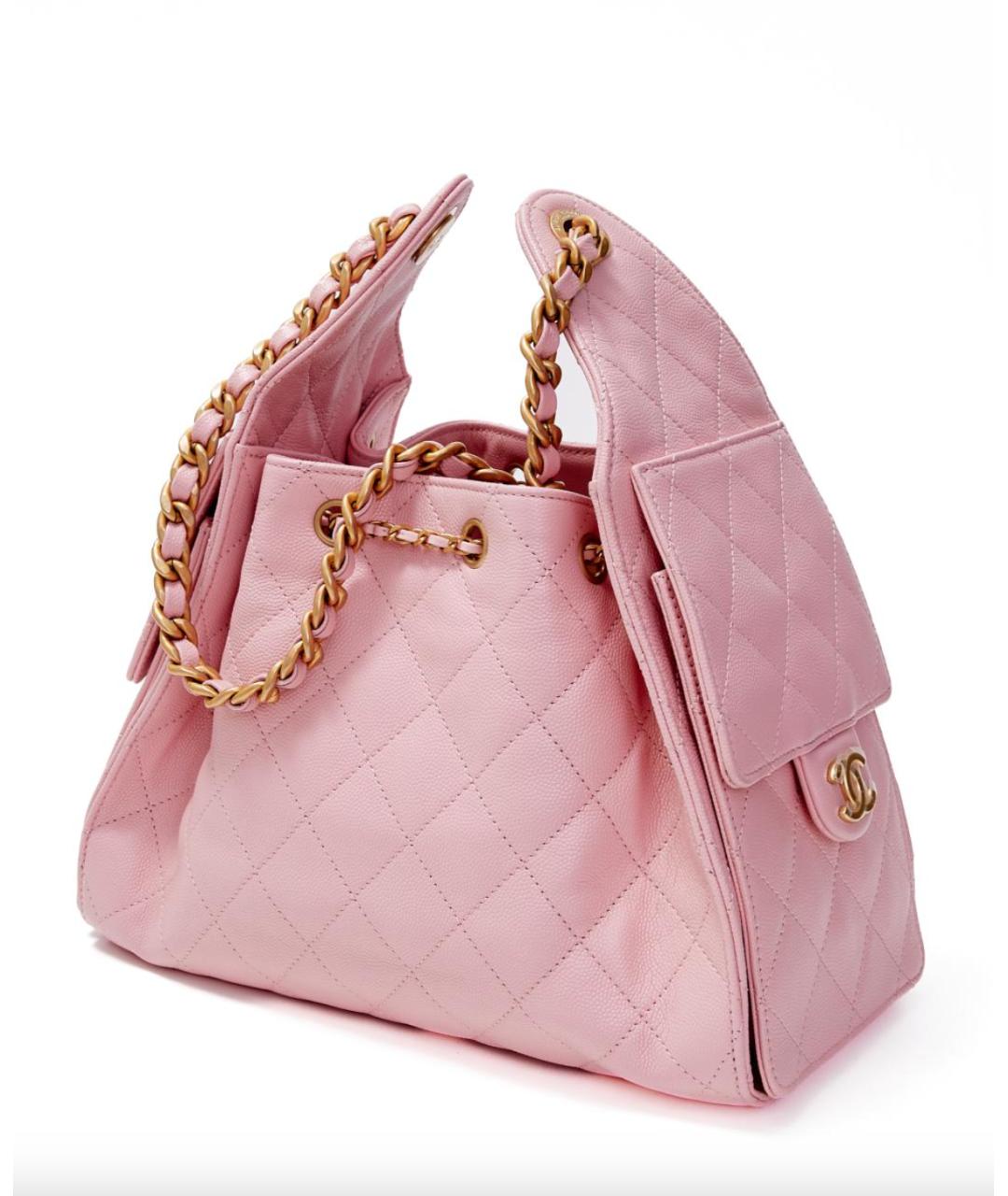 CHANEL Розовая кожаная сумка тоут, фото 3
