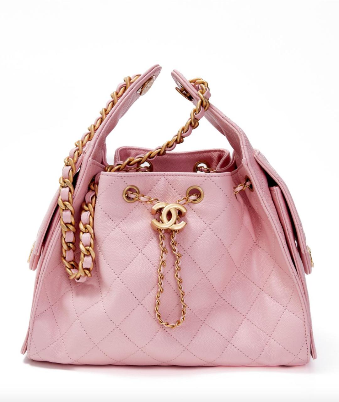 CHANEL Розовая кожаная сумка тоут, фото 2
