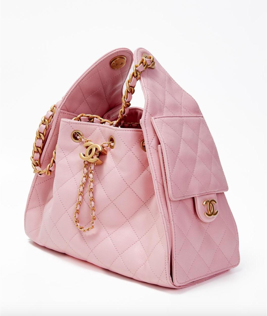 CHANEL Розовая кожаная сумка тоут, фото 4