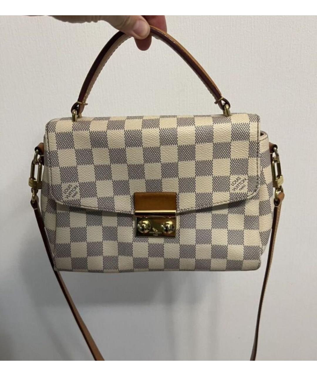 LOUIS VUITTON Бежевая кожаная сумка с короткими ручками, фото 8