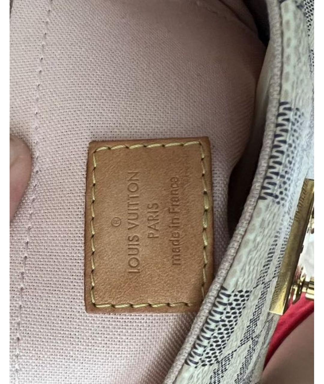 LOUIS VUITTON Бежевая кожаная сумка с короткими ручками, фото 6
