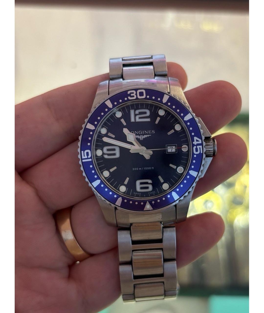 LONGINES Синие стальные часы, фото 2