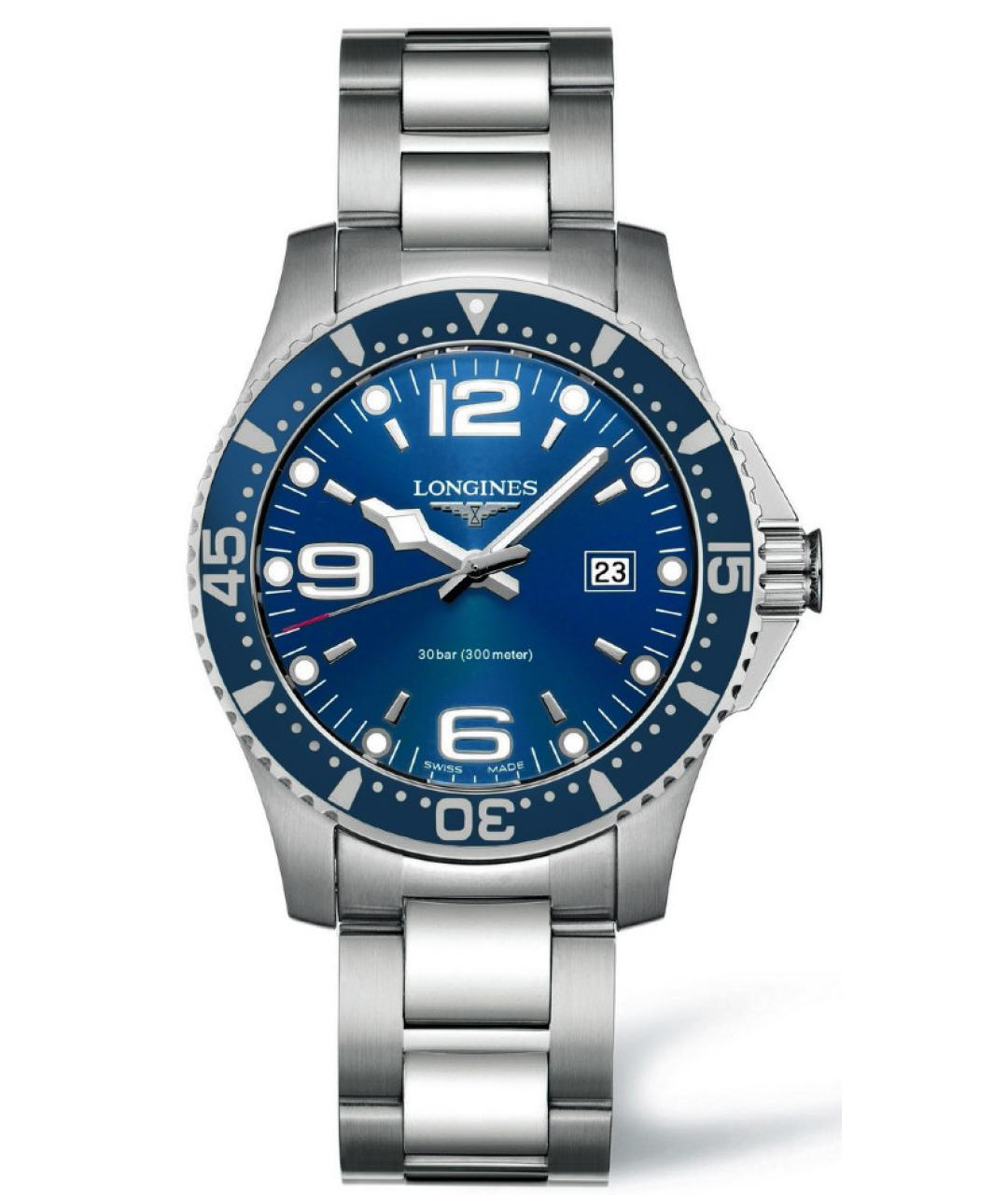 LONGINES Синие стальные часы, фото 6