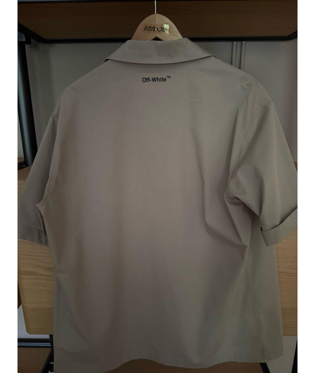 OFF-WHITE Бежевая хлопковая кэжуал рубашка, фото 2