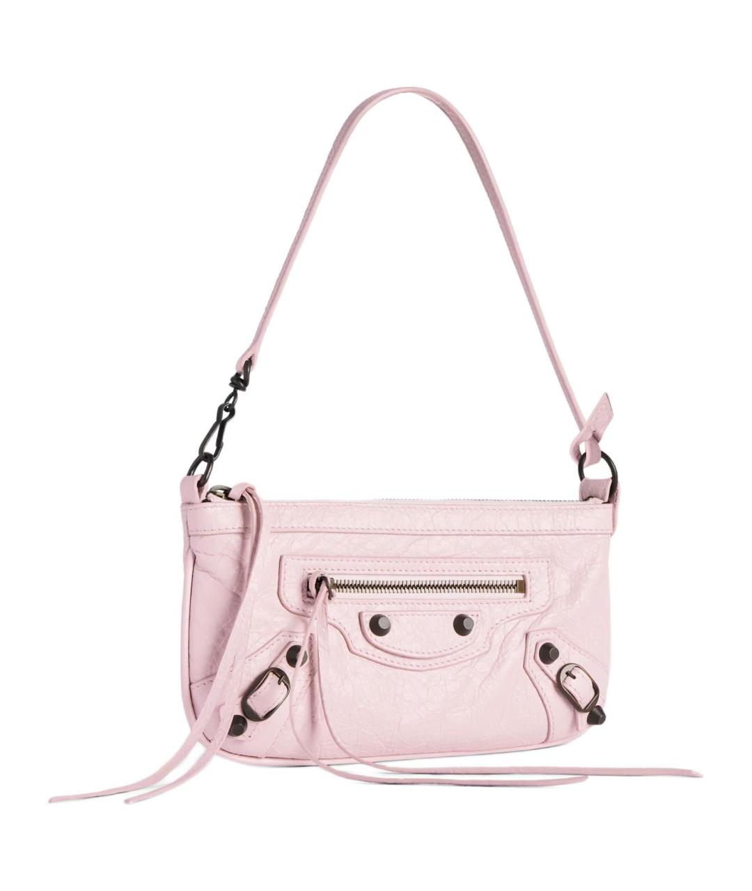 BALENCIAGA Розовая кожаная сумка через плечо, фото 3