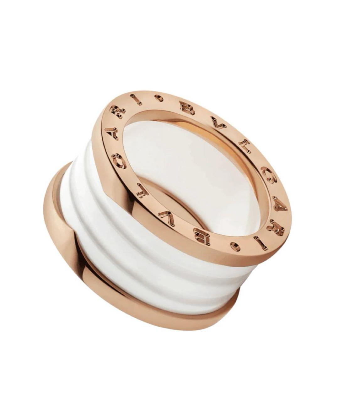 BVLGARI Белое кольцо из розового золота, фото 1