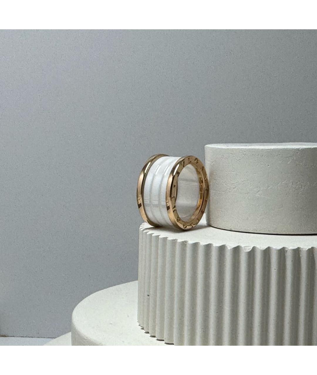 BVLGARI Белое кольцо из розового золота, фото 2