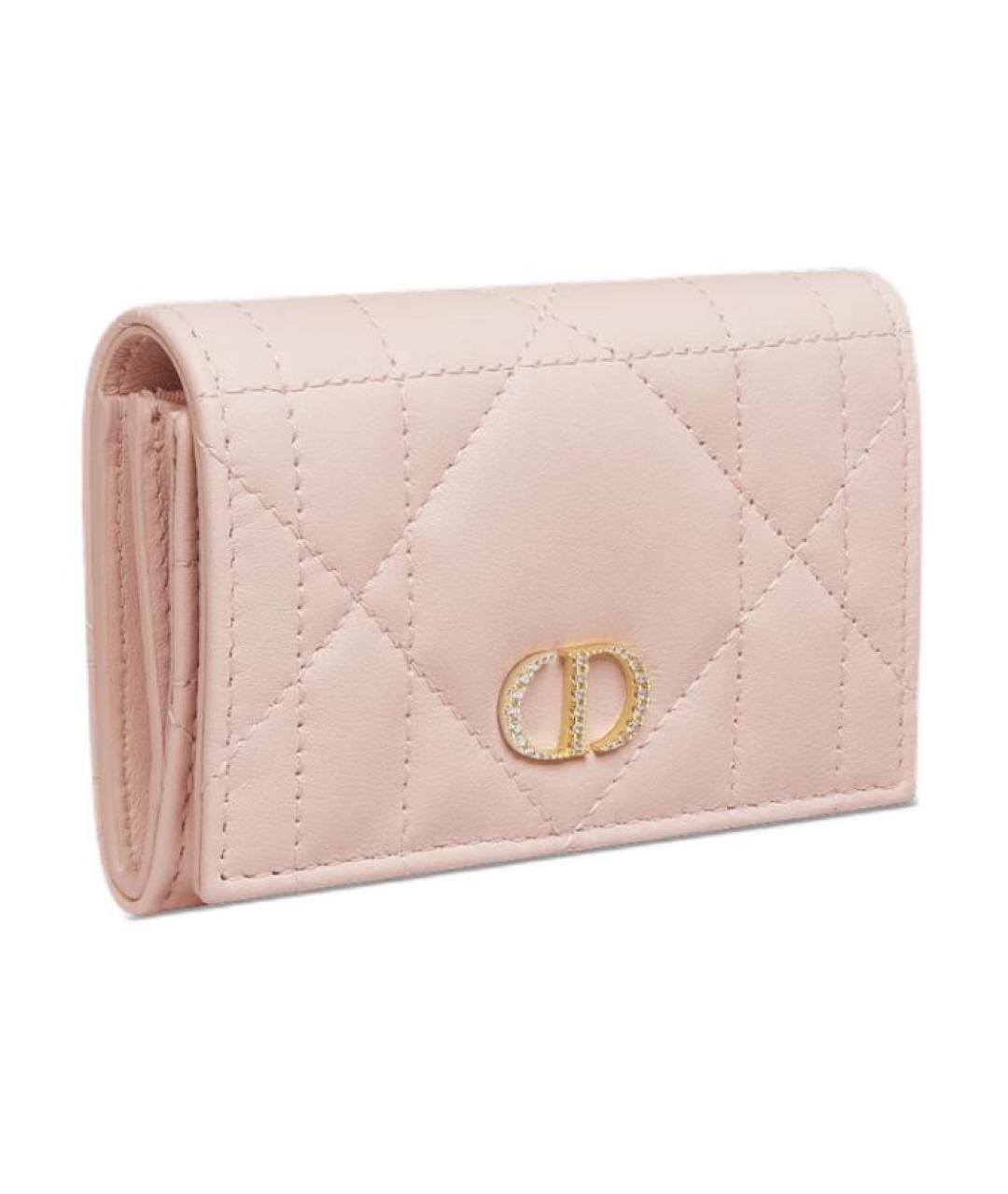CHRISTIAN DIOR Розовый кожаный кошелек, фото 2