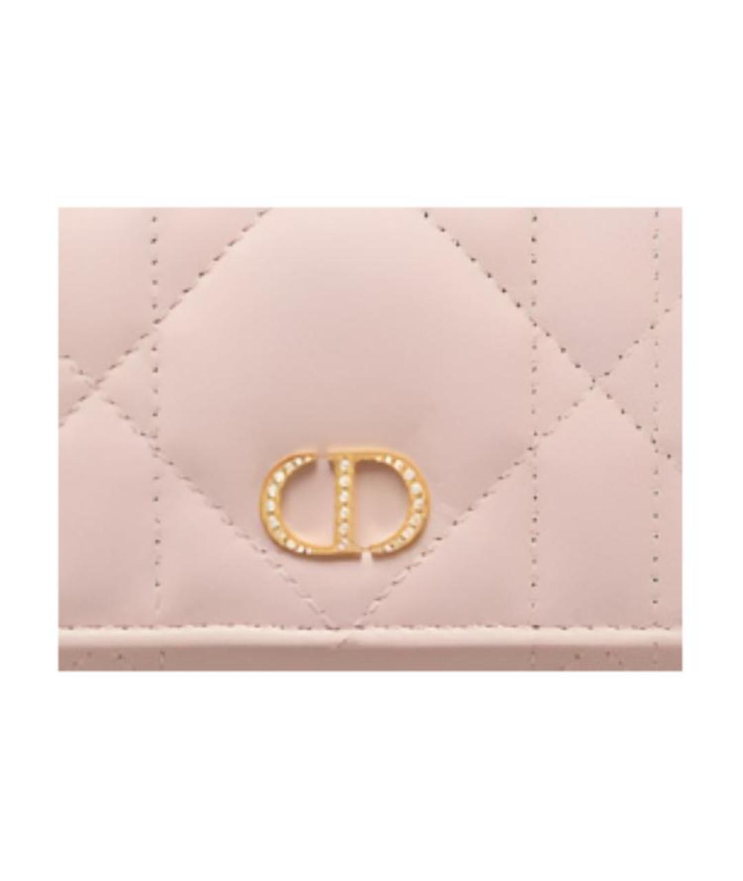 CHRISTIAN DIOR Розовый кожаный кошелек, фото 5