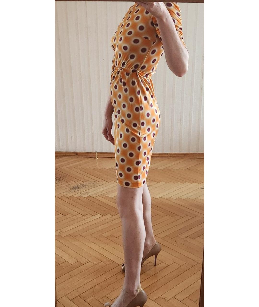 PRADA Оранжевое шелковое повседневное платье, фото 9