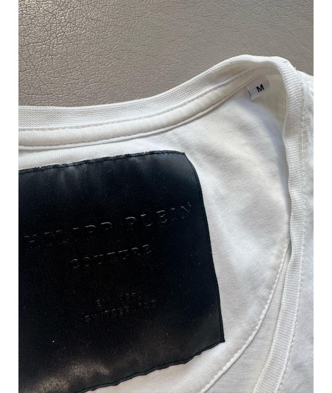 PHILIPP PLEIN Белое хлопковое повседневное платье, фото 3