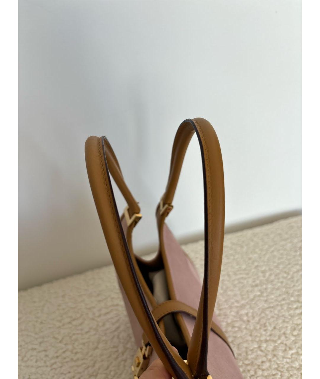 GUCCI Розовая замшевая сумка с короткими ручками, фото 7