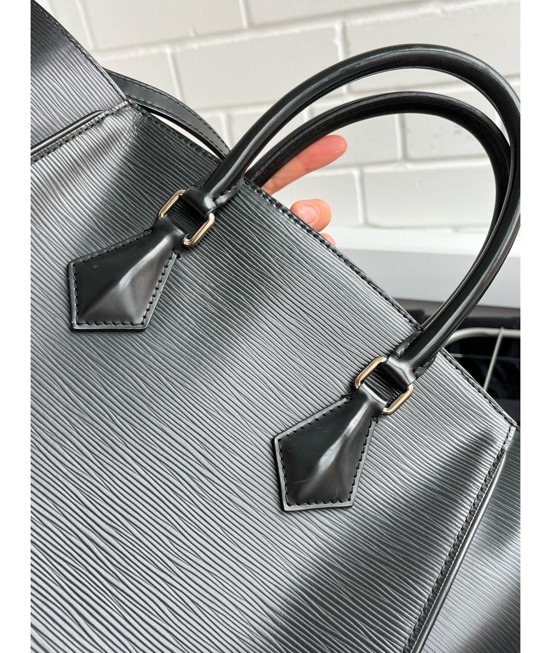 LOUIS VUITTON Черная кожаная сумка через плечо, фото 6