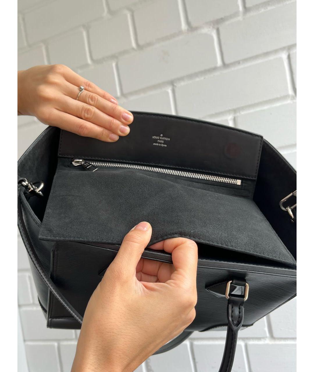 LOUIS VUITTON Черная кожаная сумка через плечо, фото 5