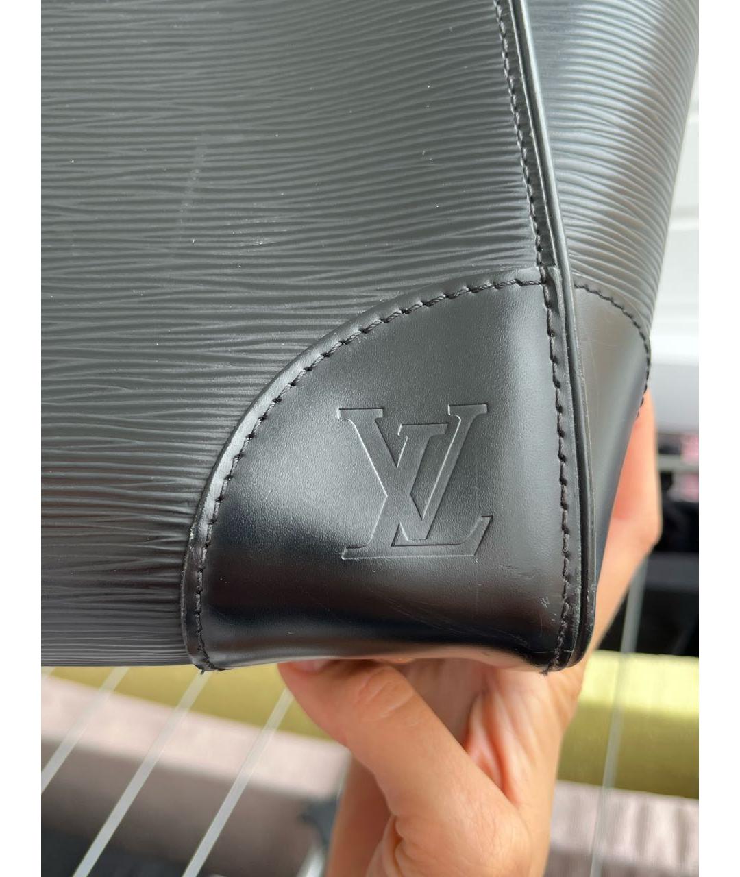 LOUIS VUITTON Черная кожаная сумка через плечо, фото 7